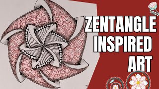 Zentangle inspired art with tangle !IonI!