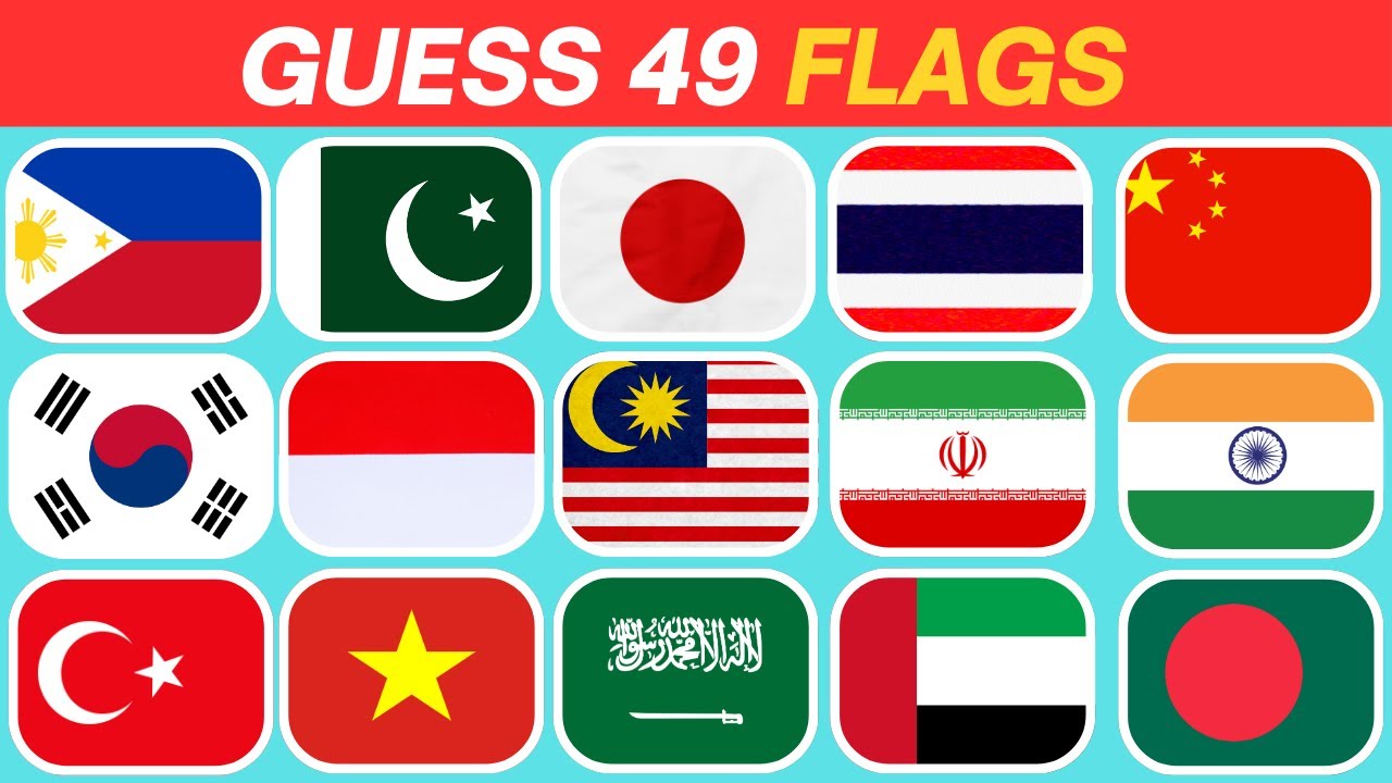 Can You Guess These 49 Asian Countries by Their Flags?