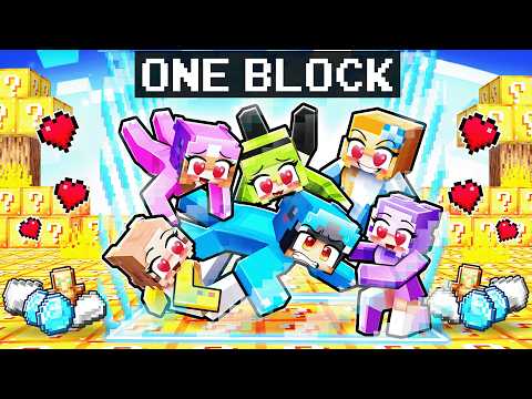 SURVIVING on ONE LUCKY BLOCK With EVERY CRAZY FAN GIRL!