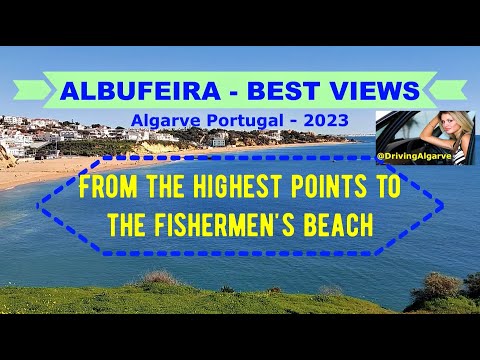 ALBUFEIRA BEACH - VIEWS (Algarve Portugal) promenades: Peneco Beach, Fishermen's Beach  1/2023 HD