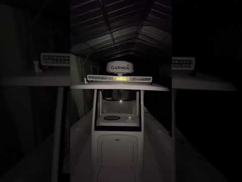 40” Aurora curved light bar mounted on a Sea Hunt Gamefish 27