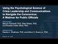 Using the Psychological Science of Crisi