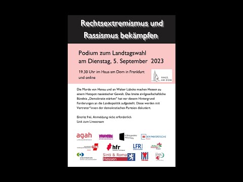 Rechtsextremismus und Rassismus bekämpfen! Podium zur Landtagswahl