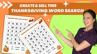 EASY Thanksgiving Word Search For Kindergartners - CANVA TUTORIAL