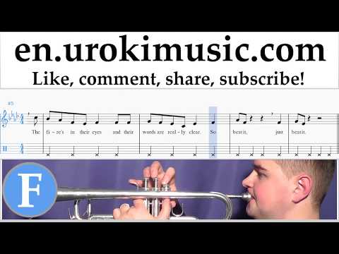 Trumpet lessons Michael Jackson - Beat It Sheet Music Tutorial Part#2 um-i352