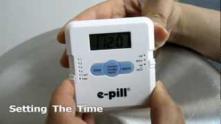 Pill Box 4 Alarm Vibrating Pocket Pill Timer from e-pill Medication Reminders Set-up instruction.