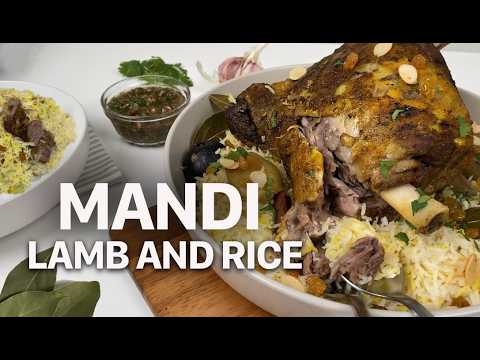 Cooking Lamb and Rice Mandi for Eid Feast with Tender Lamb Shoulder