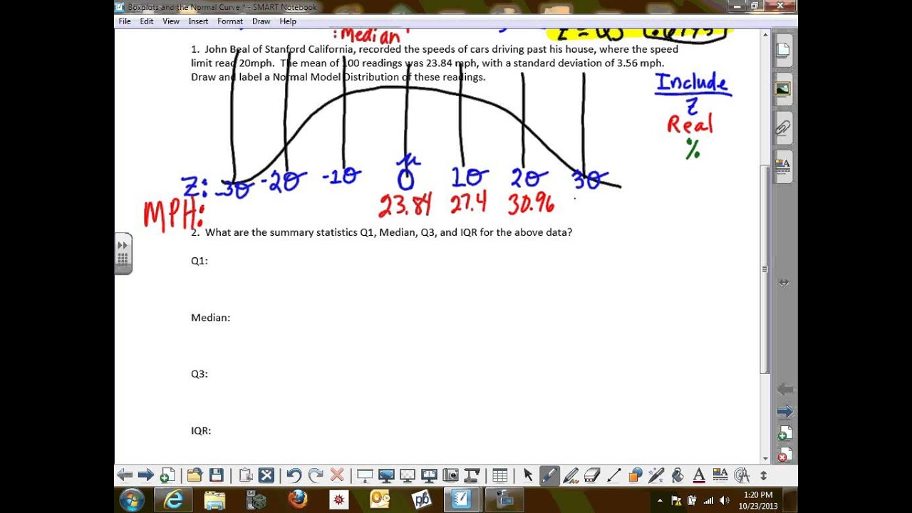 Boxplot and Normal Curve Notes