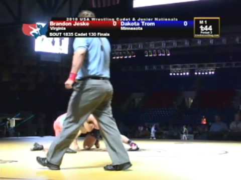 Cadet Freestyle Finals 130 pounds - Brandon Jeske vs. Dakota Trom