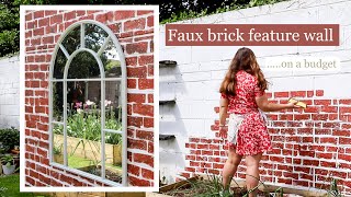DIY faux brick feature wall using paint! | Cottage garden feature wall