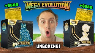 Unboxing Mega Evolution Elite Trainer Boxes! *GOLD SIR PULL?*