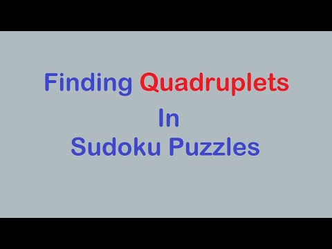 Sudoku Primer 265 - Finding Quadruplets