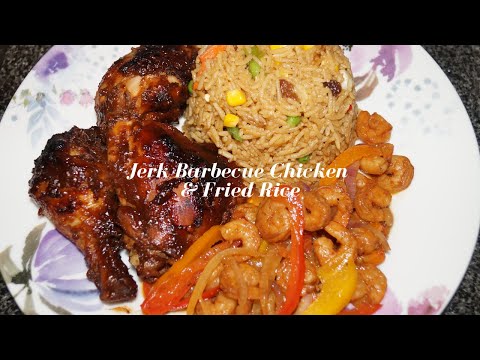 HOW TO MAKE JERK BARBECUE CHICKEN AND GUYANESE FRIED RICE | KAIETEUR COOKS