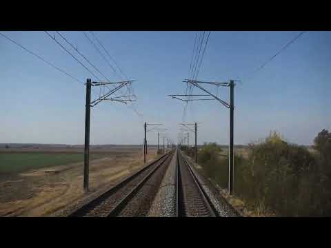Train's Driver Cabview (Romania): Cernavodă Pod- Fetești on M800 (Constanța- București, 4x speed).