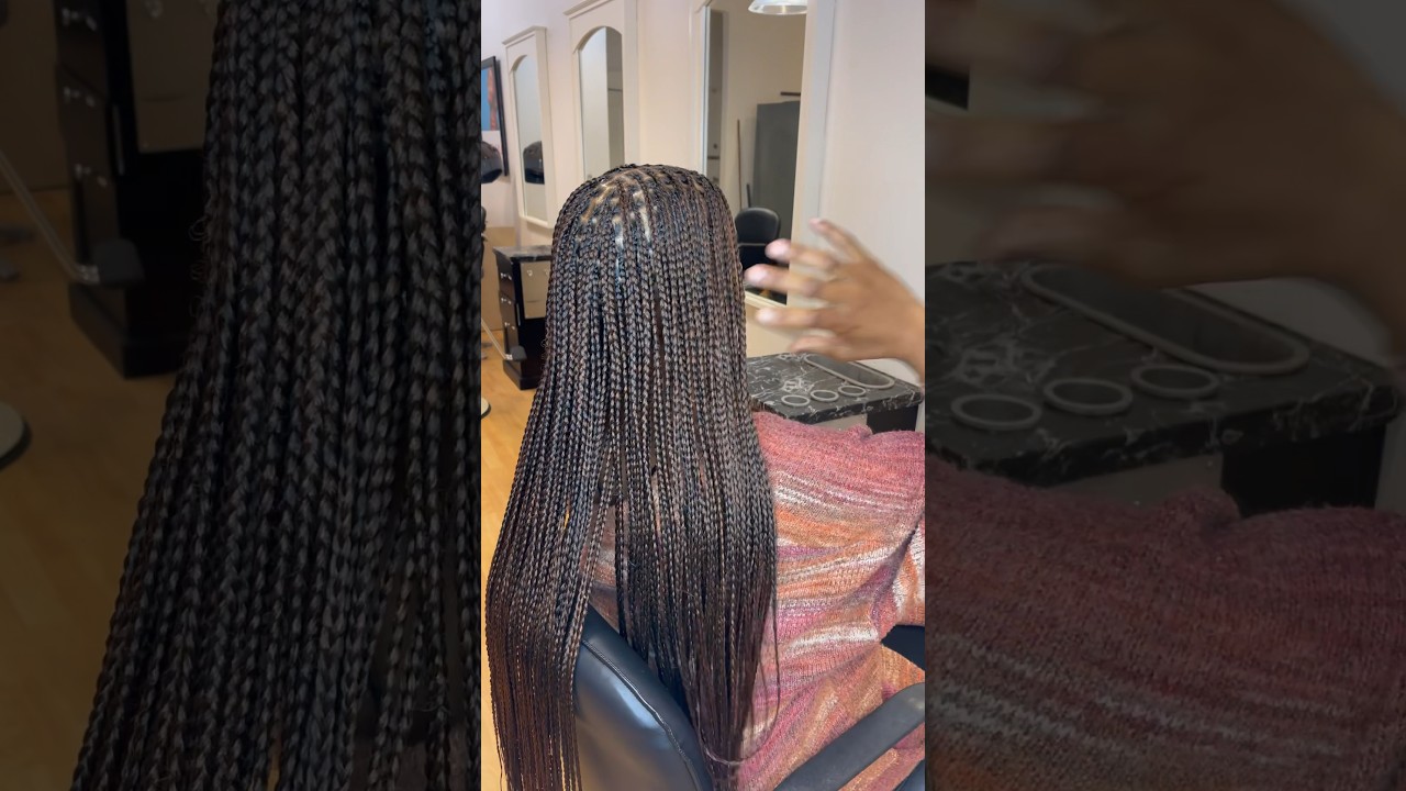 Long small knotless braids/ loose braids styles/ Braids inspirations/  #protectivestyle #longbraids