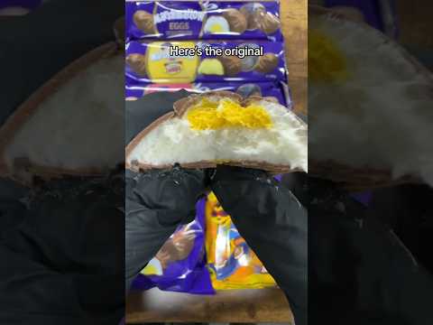 🍳🐣Would you try these Aussie Cadbury Marshmallow Eggs?!🐣🍳 #shorts