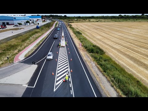 Marcaje rutiere pe DN 6 Timișoara - Remetea Mare, PORR