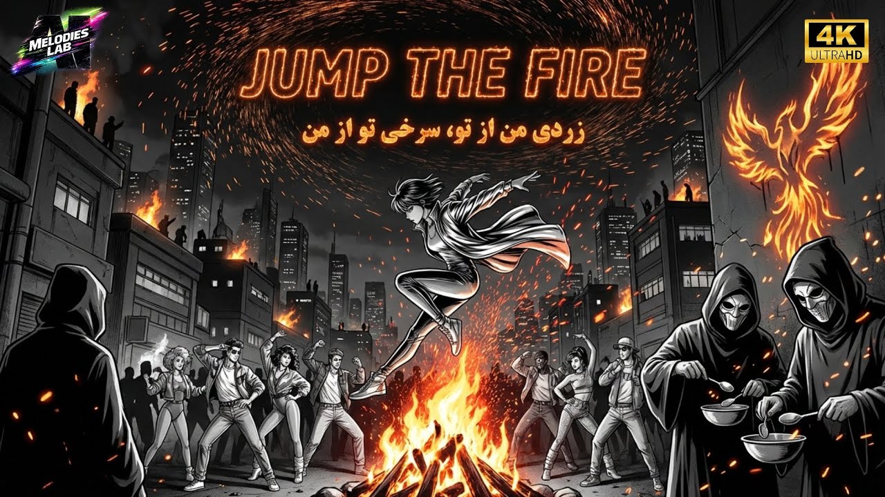 JUMP THE FIRE 🔥 Futuristic Persian Festival Anime Music Video | Chaharshanbe Suri Cyber Dance