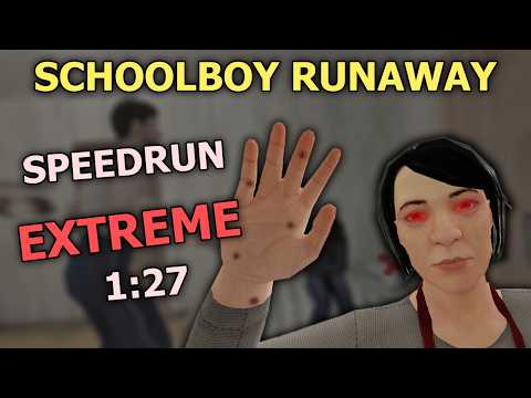 SchoolBoy Runaway SPEEDRUN EXTREME - (1:27) - Glitchless - Ending 3/8 - WR
