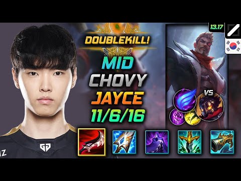 Jayce Mid Build Chovy Duskblade of Draktharr Phase Rush - LOL KR Challenger Patch 13.17