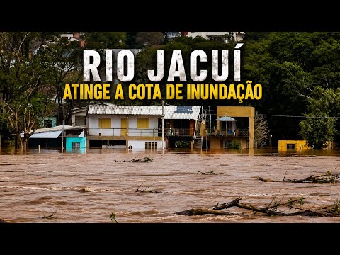 RIO JACUÍ ATINGE COTA DE INUNDACÃO EM TRIUNFO 