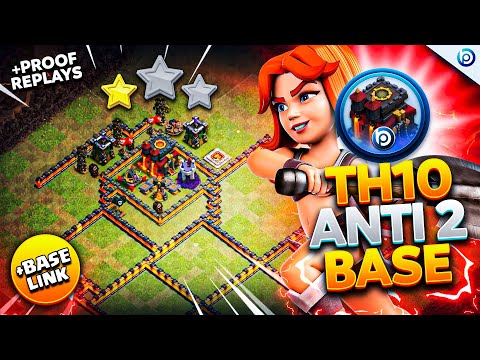 The ULTIMATE TH10 ANTI 2 STAR BASE with LINK 2024 | Town Hall 10 Trophy Base ANALYSIS + PROOF Replay