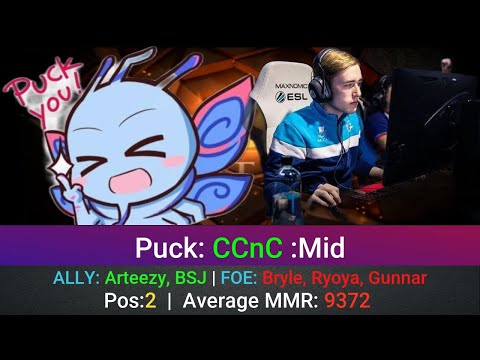 Puck Perspective by CCnC | @1440p | Mid Pos:2 | ALLY: Arteezy, BSJ | FOE: Bryle, Ryoya, Gunnar |579
