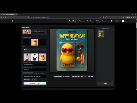 Videoguide - Generate AI Content, Flux, Image, Video, Graphics, Happy New Year Action Figure Try