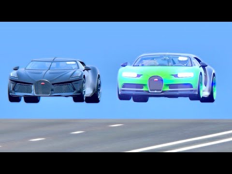Bugatti La Voiture Noire vs Bugatti Chiron with NOS - Drag Race 20 KM
