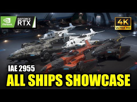STAR CITIZEN — FULL TOUR of ALL SHIPS at IAE 2955 (4K Ultra, No Commentary)