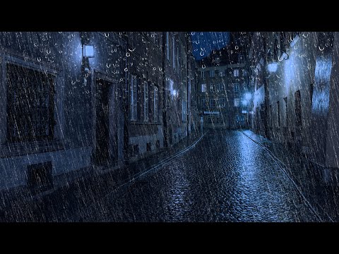 Relaxing rain on the roof for a deep sleep - 24 hours Rain on a deserted road at night