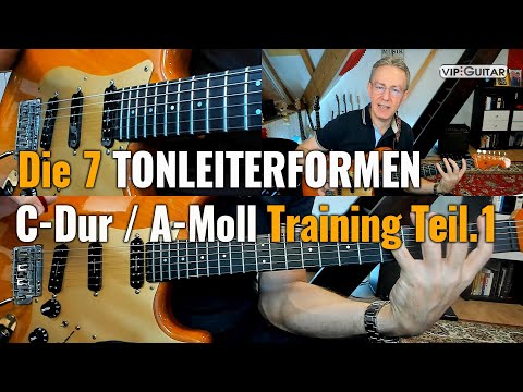 Sologitarre: Die wichtigsten Übungen in der C-Dur / A-Moll Tonleiter Teil.1