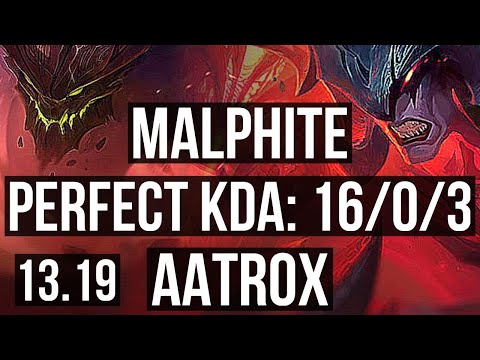 MALPHITE vs AATROX (TOP) | 16/0/3, Legendary | TR Diamond | 13.19