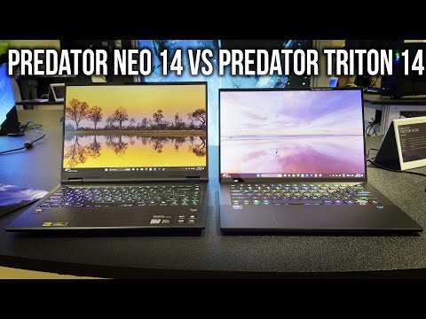 video - Acer Predator Triton 14 AI, Intel Ultra 9-288V, RTX 5070, 32 GB DDR5-8533, 1800p (Touch only No Pen) 120 Hz 340 nits 100% DCI-P3
