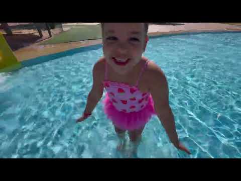 Kids and Papa have fun at the water park