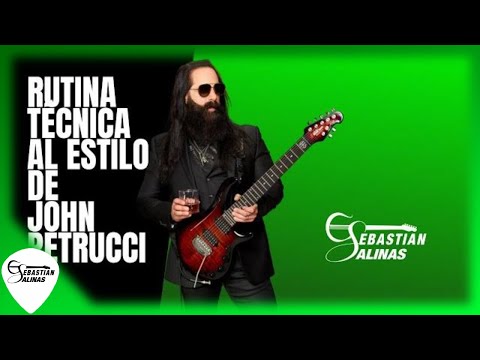 In the style of JOHN PETRUCCI: 7-minute technical routine on guitar