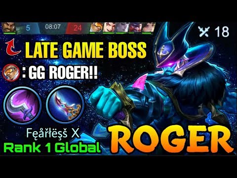 Roger Late Game Comeback with High Physical DMG Build - Top 1 Global Roger Fęåřłëşš X - MLBB
