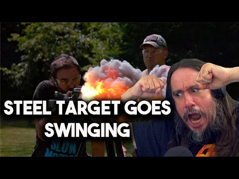 Vet Reacts! *Steel Target Goes Swinging* The FATTEST muzzle flash - 100,000 FPS