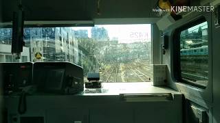 上野駅13番線に着くE531系の前面展望