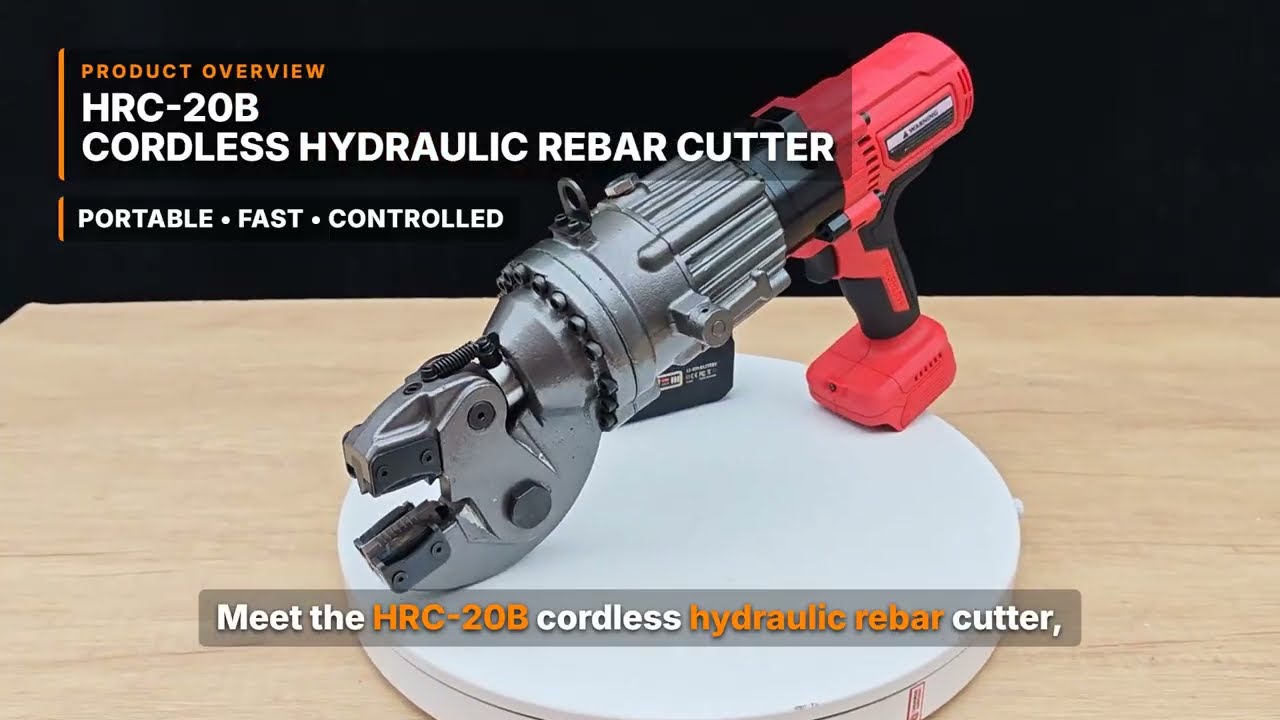 HRC-20B electro-hydraulic rebar cutter cutting rebar video