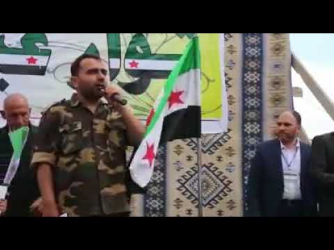 كلمة النقيب عبد السلام عبد الرزاق أثناء مشاركته في احتفالية الذكرى السابعة للثورة السورية في بلدة عنجارة في ريف حلب