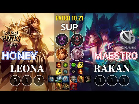 SHG Honey Leona vs VG Maestro Rakan Sup - KR Patch 10.21