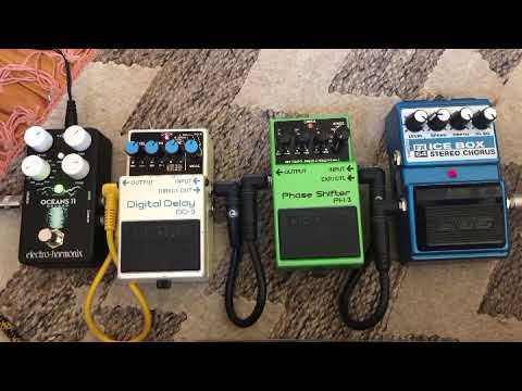 EHX Oceans 11 Reverb, Boss DD-3, Boss PH-3 and DOD FX64 Icebox Chorus