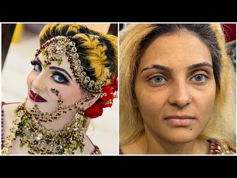 Bridal makeup with kashee products classic salon art...