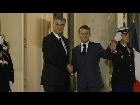 Video | Emmanuel Macron meets Croatian PM Andrej Plenkovic in Paris | AFP