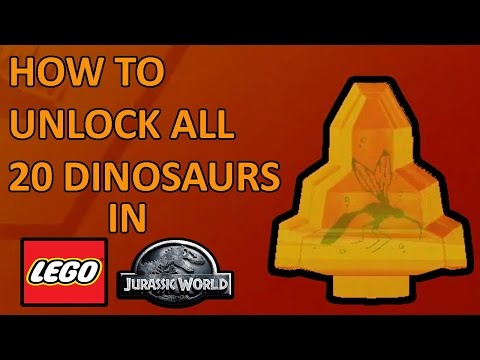LEGO Jurassic World All 20 Amber Brick Locations - How to Unlock All 20 Dinosaurs