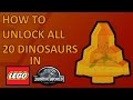 LEGO Jurassic World All 20 Amber Brick Locations How To Unlock All 20 Dinosaurs