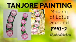 Tanjore painting for Beginners - Lotus Garland in Main Board-Sharbhalakshmi
