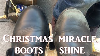 Christmas shine on boots, from trash to elegant