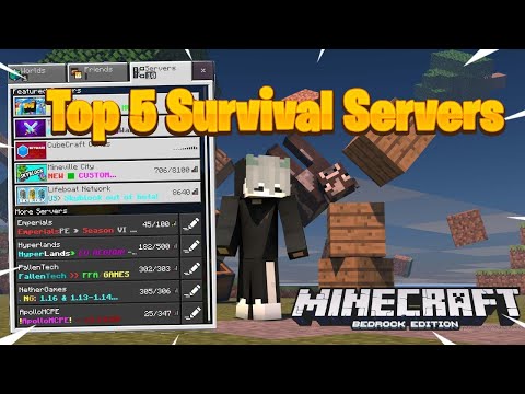 Top 5 Survival Servers for MCPE! (Minecraft Bedrock) (Xbox, PS4, Windows 10, Pocket Edition)